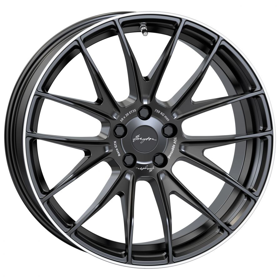 Breyton<br>Race GTX - Matt Black Polished Lip (20x8.5)
